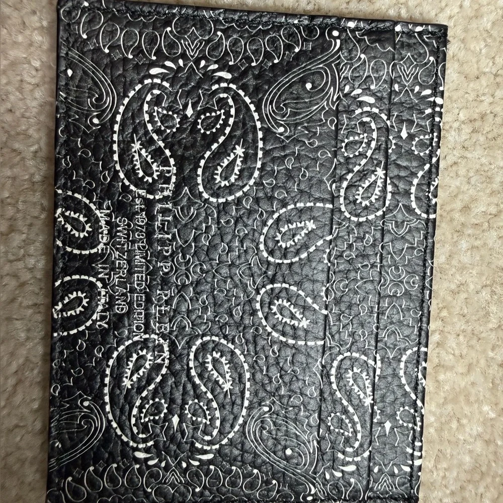 BNWT Philipp Plein Black & White Paisley Leather Credit Cards Holder / Wallet - Picture 12 of 16